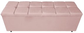 Calçadeira Estofada Manchester 160 cm Queen Size Suede Rosê - ADJ Decor