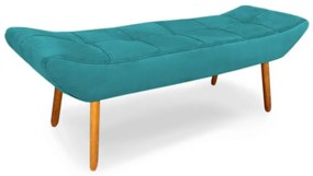 Puff Banqueta 90cm Maya Pés Palito Suede Turqueza - Sheep Estofados - Água