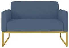 Poltrona Namoradeira 2 Lugares Base Industrial Dourada Maressa S04 Sue