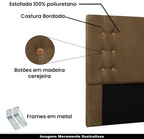 Cabeceira Decorativa Queen Size 1,60M Kors Suede Caramelo G63 - Gran Belo