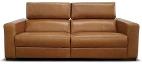 Sofá Nirol Reclinável Retrátil 2 Lugares Couro Kamel Pés Em Madeira 224cm - 69559 Sun House