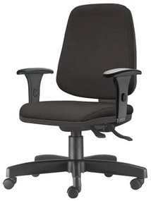 Cadeira Job Diretor com Bracos Assento Courino Base Rodizio Metalico Preto - 54640 Sun House