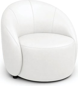 Poltrona Decorativa Orgânica Lua Sintético PU D03 - D'Rossi  - Branco