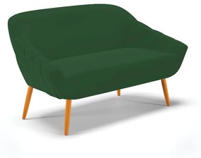 Namoradeira 02 Lugares Giovana Veludo Pés Palito Castanho - D'Rossi - Verde Esmeralda