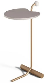 Mesa Apoio Sofá Belans Design Orgânico Tampo com Acabamento Melamínico Estrutura Metálica