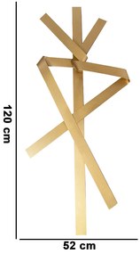 Escultura Decorativa Artesanal Vertical Dourado 1,20m - D'Rossi