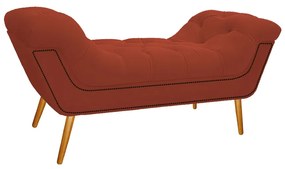 Kit Cabeceira e Calçadeira Veneza 100 cm Solteiro Suede Terracota - ADJ Decor