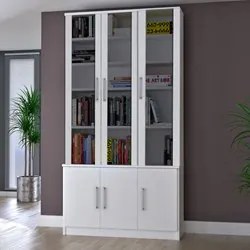Estante Livreiro 6 Portas Vidro Fumê Legend F04 Branco - Mpozenato