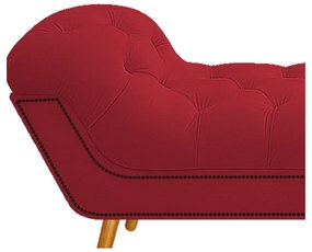 Calçadeira Estofada Veneza 160 cm Queen Size Suede Vermelho - ADJ Decor
