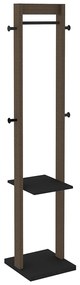 Cabideiro Grande para Quarto Sala de Estar AZ1019 MDP Nogal/Preto G69 - Gran Belo