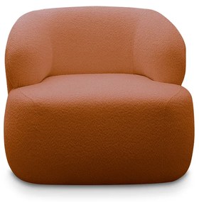 Poltrona Decorativa Charlote Sala de Estar Base Fixa Bouclê Terracota G88 - Gran Belo