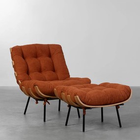 Poltrona Costela com Puff Botonê Terracota - Poltrona Costela com Puff Botonê - Terracota