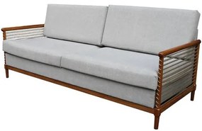 Sofá 3 Lugares Martino Assento Acqua cor Cinza com Estrutura Madeira cor Cedro 200 cm - 66527 Sun House