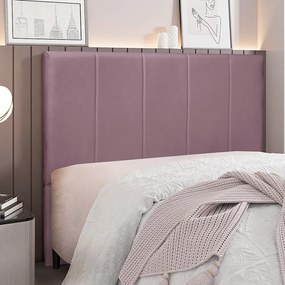 Cabeceira Decorativa Casal 1,40M Erza Veludo Uva G63 - Gran Belo
