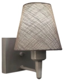 Arandela Quadrada Md-2034 Cinza Cúpula em Tecido Cone Rustico Cinza - Bivolt