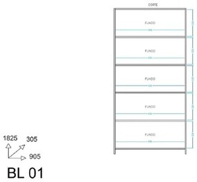 Estante  4 Prateleiras Livreiro Bl 01 - Branco