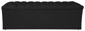 Calçadeira Estofada Liverpool 160 cm Queen Size Suede Preto - ADJ Decor