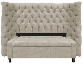 Kit Cabeceira e Calçadeira Baú Casal Everest P02 140 cm para cama Box Suede - ADJ Decor