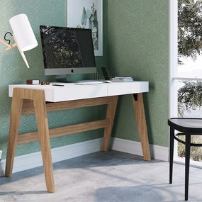 Escrivaninha Trend com 02 Gavetas Hanover e Off White A05 - D'Rossi
