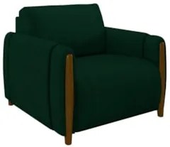 Poltrona Decorativa para Sala de Estar 98cm Amaranto Z32 Veludo Verde