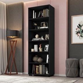 Livreiro Office Davi L01 Preto TX - ADJ DECOR