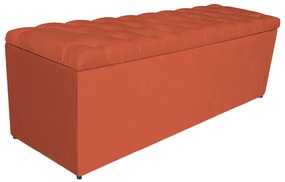 Calçadeira Estofada Liverpool 140 cm Casal Suede Terracota - ADJ Decor
