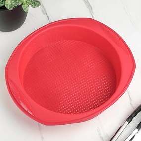 Assadeira de Silicone Redonda - Vermelha
