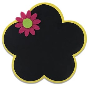 Vaso placa para Flor Preto e Amarelo 10x10cm - D'Rossi