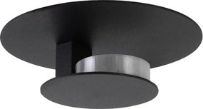 Plafon Led De Embutir Redondo Aluminio Preto 5W 3000K Distretto