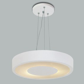 Pendente Donna Ø60X11Cm 6Xe27 / Metal E Acrilico | Usina 4091/60 (BT - Branco Texturizado)