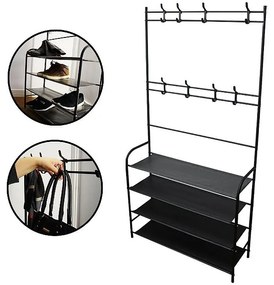 Sapateira Multiuso 4 Prateleiras + 8 Suporte P/ Acessórios