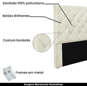 Cabeceira Decorativa Casal 1,40M Tàzio Linho Natural G63 - Gran Belo