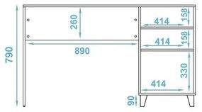 Mesa De Computador Escrivaninha Oslo Bc 67 - Branco/pinus