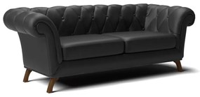 Sofá 3 Lugares Viena D07 230cm Base de Madeira Corano Preto - D'Rossi