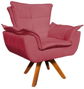 Poltrona Sala de Estar Giratória MM30 Kit 2 Opalla Suede D03 - D'Rossi - Rose