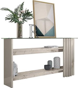 Aparador Gusmao Decorativo 2 Prateleiras MDP Calacata/OffWhite G97 - Gran Belo