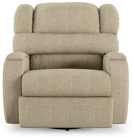 Poltrona do Papai Sala de Cinema Reclinável Kylie Glider Manual Giratória Linho Bege G23