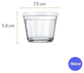 Tigela Copo Americano com Tampa Plástica 150ml