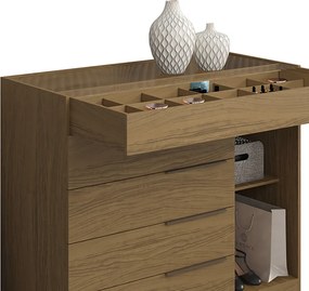 Cômoda Quarto Porta Jóias com Tampo Vidro 111cm Stefanie A09 - D'Rossi - Atacama