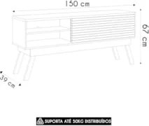 Rack Bancada de TV 65 Pol 150cm Keli Z10 Cumaru/Opala - Mpozenato