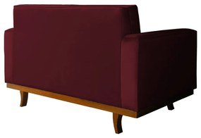 Sofá Dubai 2 Lugares Decorativo 1,50 m Sala Veludo Bordô