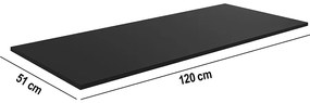 Tampo Balcão de Cozinha 120x51cm A01 - D'Rossi - Preto