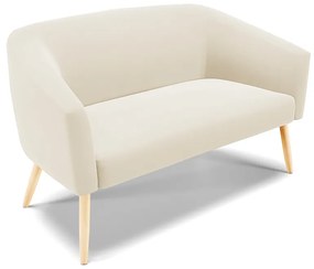Sofá Namoradeira e Poltrona Pé Palito Natural Stella Veludo Bege D03 - D'Rossi