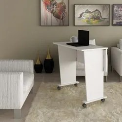 Mesa para Notebook com rodízios ME4117 Branco - Tecno Mobili