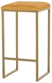 Banqueta Decorativa Billie Base Gold Suede Mostarda G41 - Gran Belo