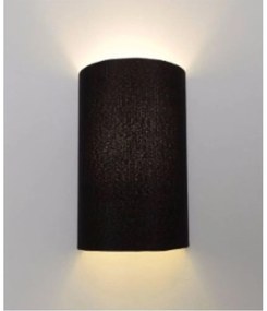 Arandela Meia Cana Md-2031 Cúpula em Tecido 30/18x16cm Preto - Bivolt