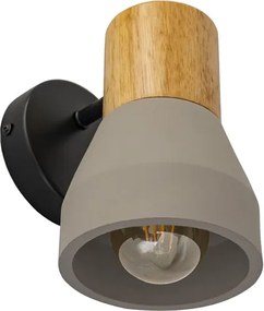 Arandela Madeira E Concreto Bottle