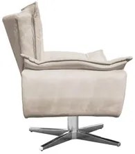 Poltrona Decorativa Sala de Estar Base Giratória Cromada Opla Suede Be