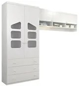Guarda Roupa Infantil 02 Portas e Ponte Aérea Eloísa Branco - Phoenix