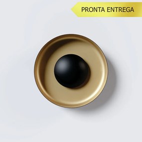 Arandela Rebatedor Eclipse Ø33Cm 02Xg9 - Qimporta Ar2367 (PRETO / CHAMPANHE)